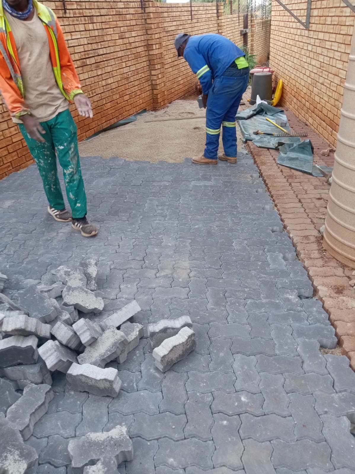 Residential area paving installation