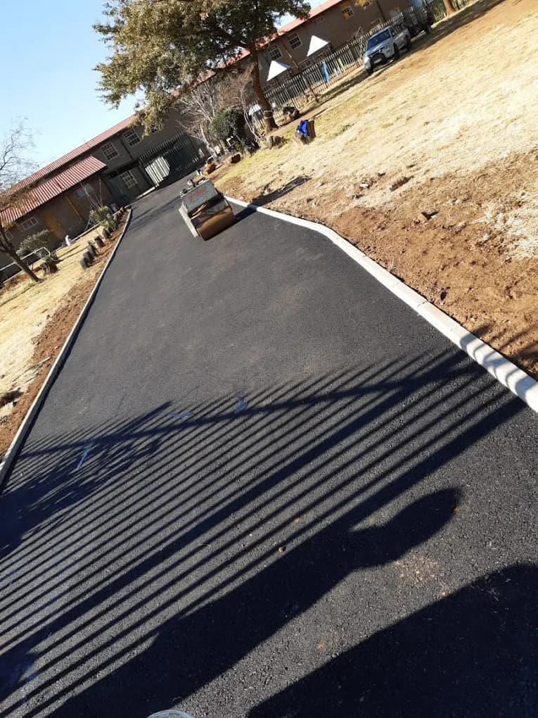 Road marking in progress